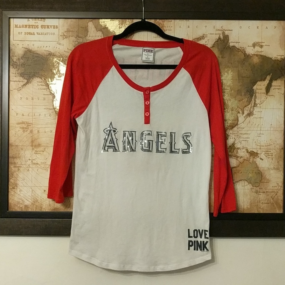 Victoria's secret Pink Angels baseball tee